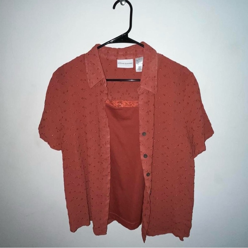 2 IN 1 BUTTON UP SHORT SLEEVE TOP